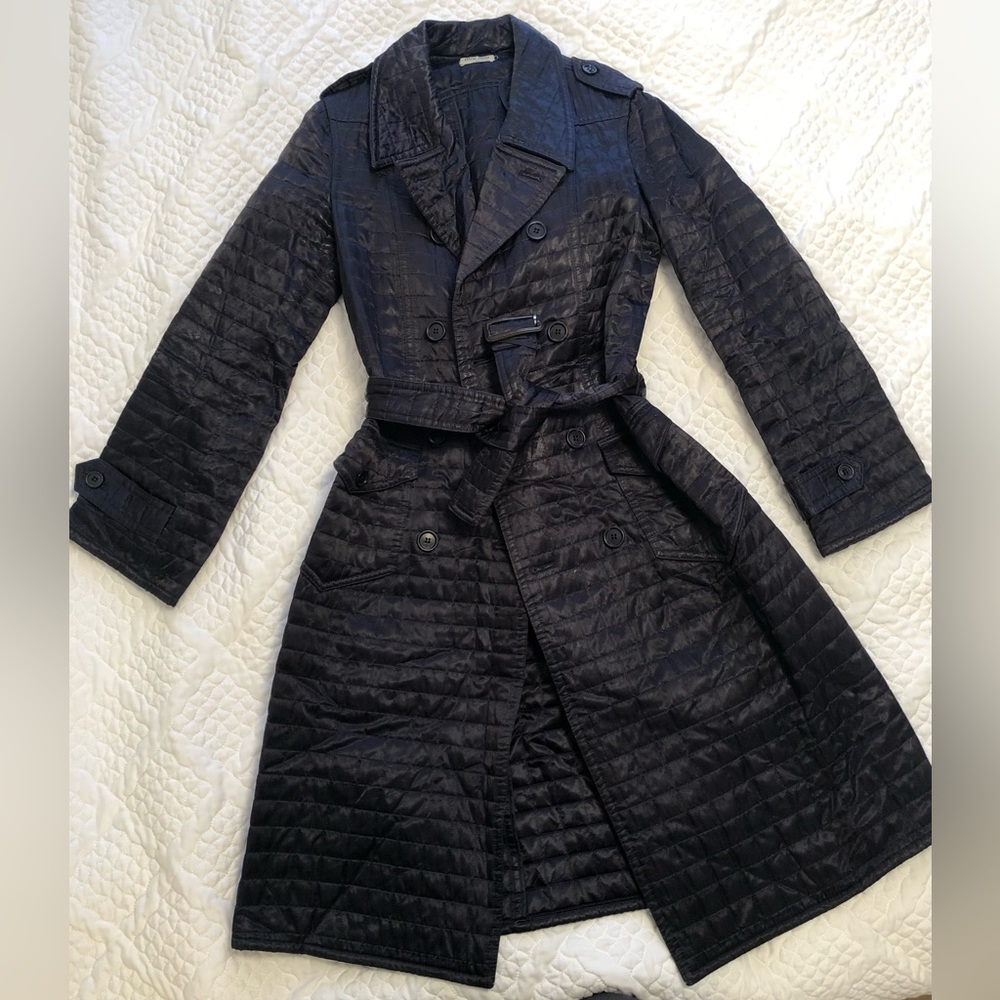 Vintage Miu Miu quilted blue trench coat size 38 (US 4 approx)
